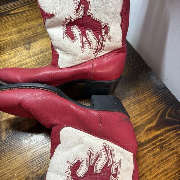 Cimarron Red And White Cowboy Boots Size 2.5 - Picture 6 of 11